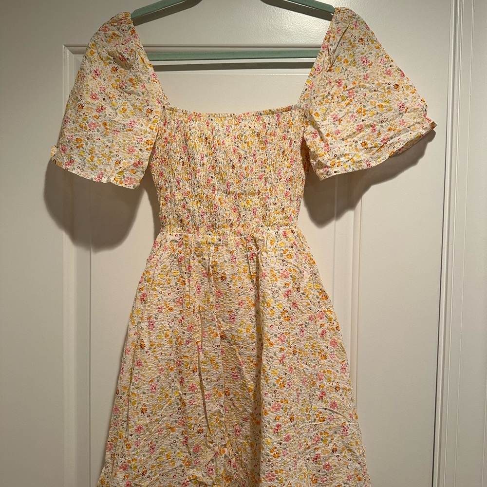 Princess Polly Floral Smocked Puff Sleeve Dress